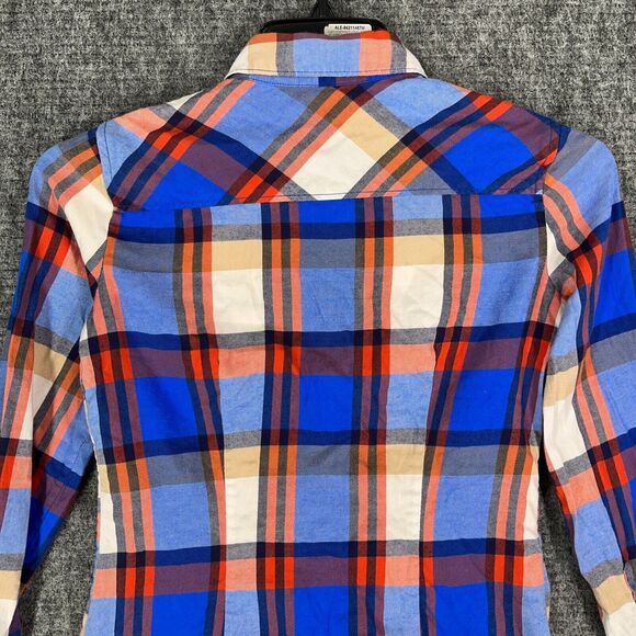 J Crew Shirt Womens XXS Perfect Fit Plaid Twill Cotton Button Down Long Sleeve - Picture 4 of 11